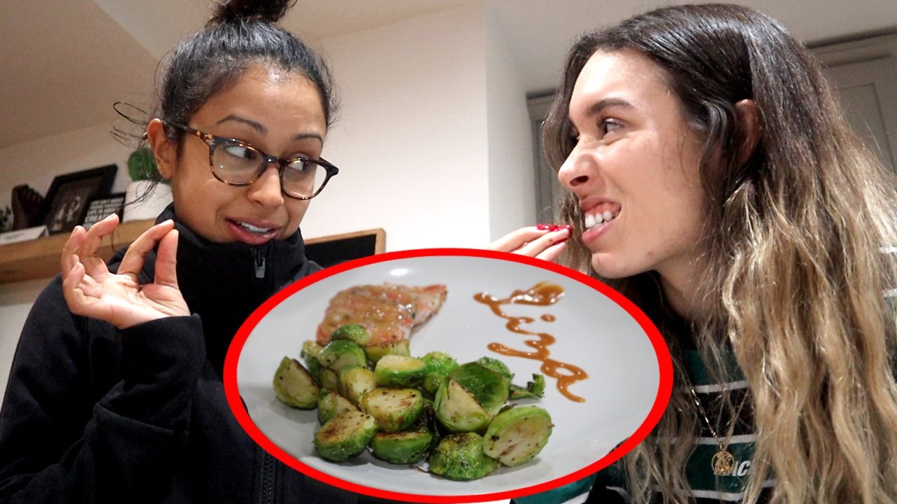 COOKING WITH KRISTEN! | Ginger Salmon & Brussels (Vlogmas Day 12)