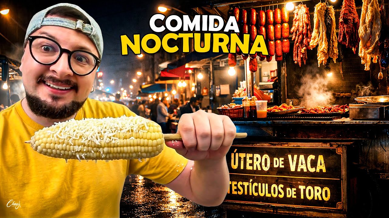 Desde Útero de Vaca hasta Pinchos 😋 Comida CALLEJERA NOCTURNA en Ecuador 🇪🇨 