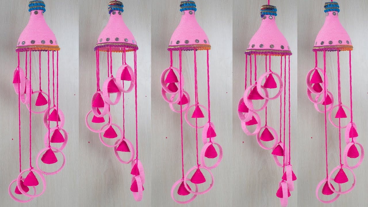 DIY EASY PLASTIC BOTTLE & WOOLEN JHUMER CRAFT | Recycled Bottle Wind Chimes