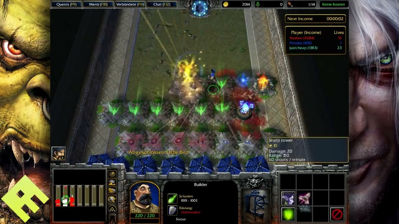 JustcheapLP/LPTya: Lets Battle Line Tower Wars [4] - Justcheap vs. Youlian vs. Atouba #01