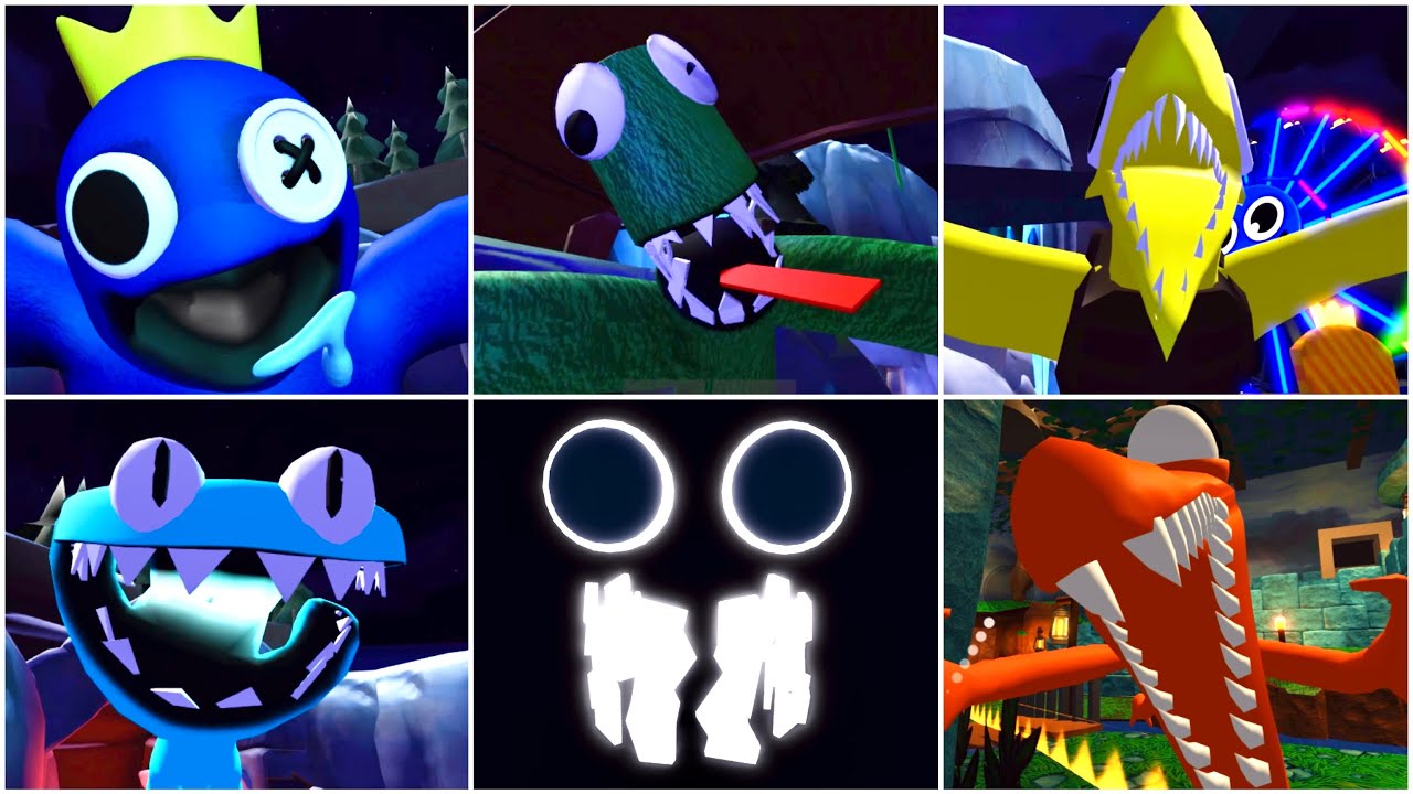 99 Nights Ram & rainbow friends top 6 Monsters third person jumpscares ( Roblox  ) 