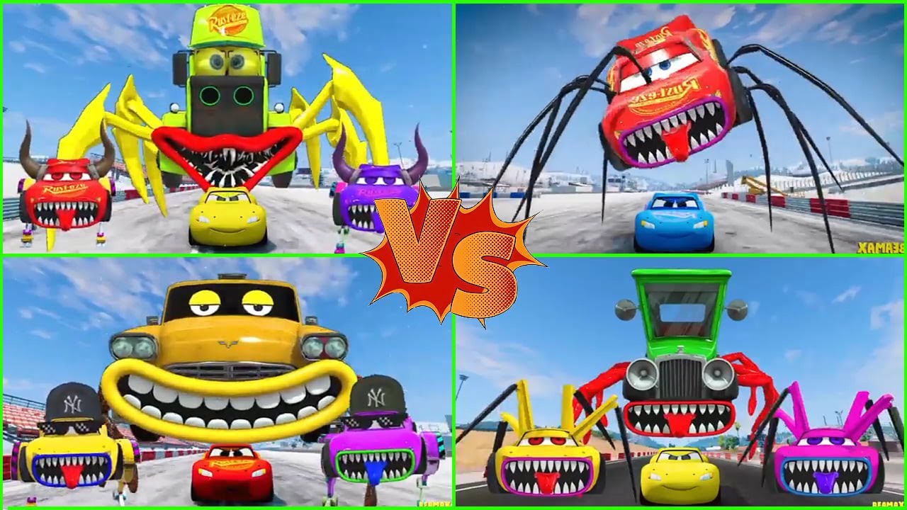 McQueen 🆚 ZOMBIE PIT! 💀 All Monsters Ramp Jumps! Taxi, Snake, Eater & Burger! SURVIVE! 👹🔥