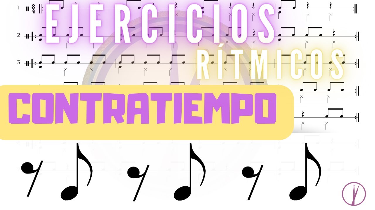 COMO TOCAR EL CONTRATIEMPO -EJERCICIOS DE LECTURA RITMICA BASICA - 13 A -  EL CONTRATIEMPO (OFFBEAT)