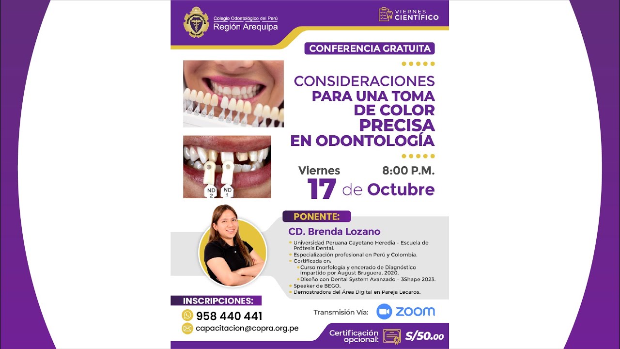 CONFERENCIA: CONSIDERACIONES PARA UNA TOMA DE COLOR PRECISA EN ODONTOLOGÍA