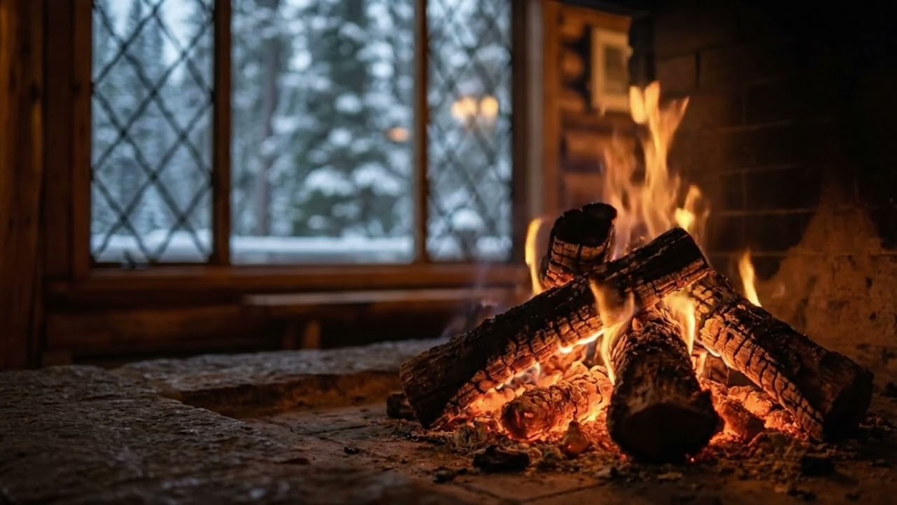 Relaxing Fireplace Crackling for Deep Sleep 🔥 Cozy Night Ambience