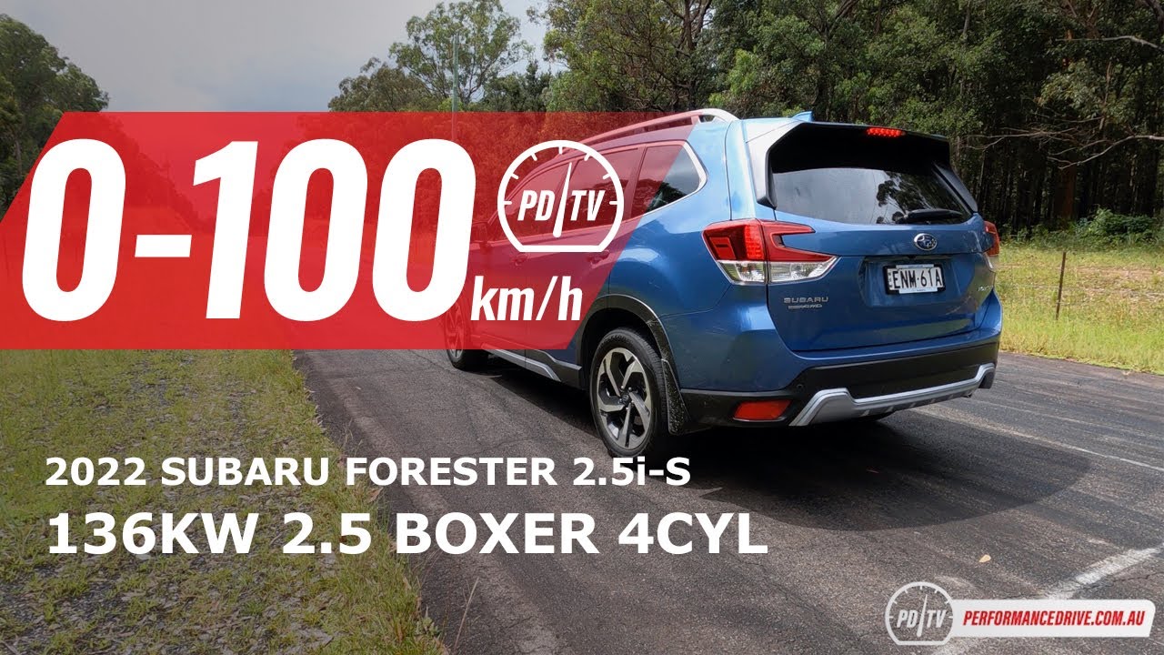 Subaru Forester 2022 года, разгон от 0 до 100 км/ч и звук двигателя