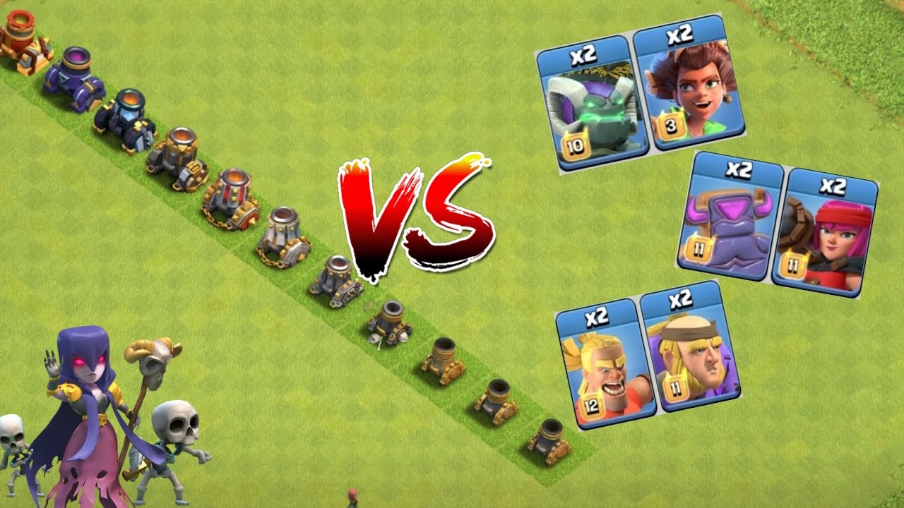 New troops vs every level mortar base formation clashofclans