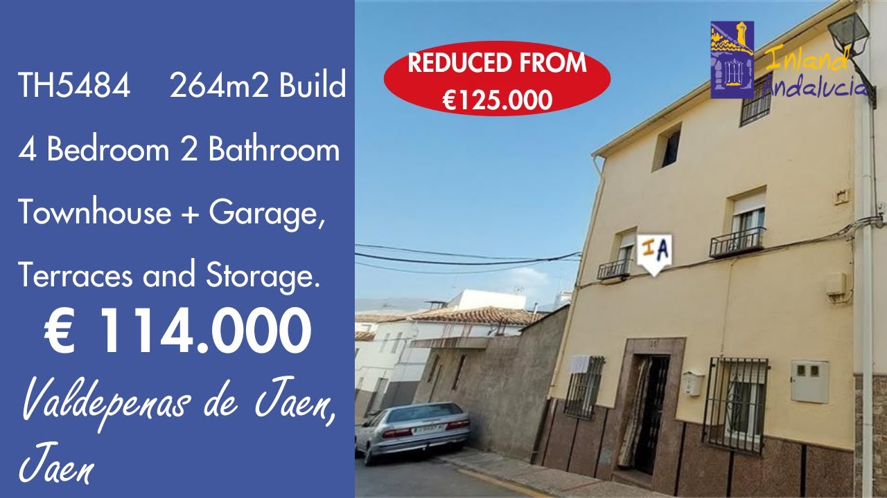 264m2 build, 4 Bed 2 Bath Townhouse, Garage Patio Property for sale in Spain inland Andalucia TH5484