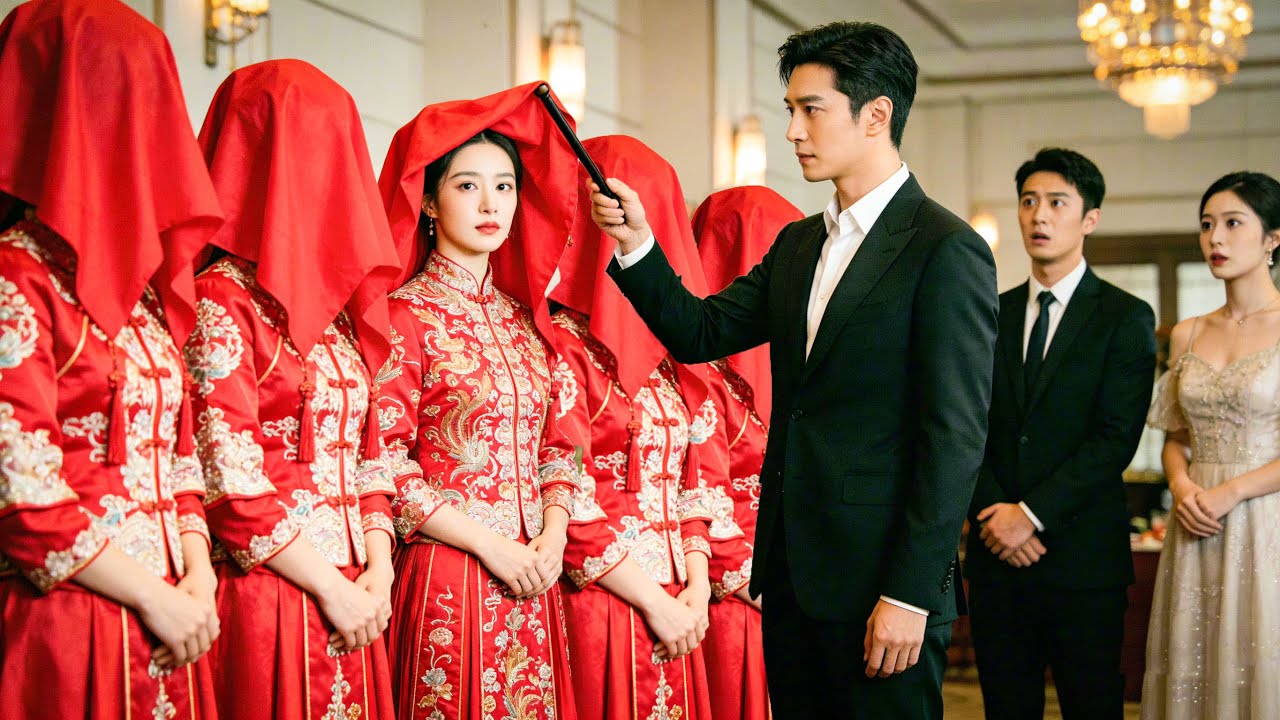 Among 100 veiled brides, the CEO spots his Cinderella at once—lifts her veil and proposes in public!