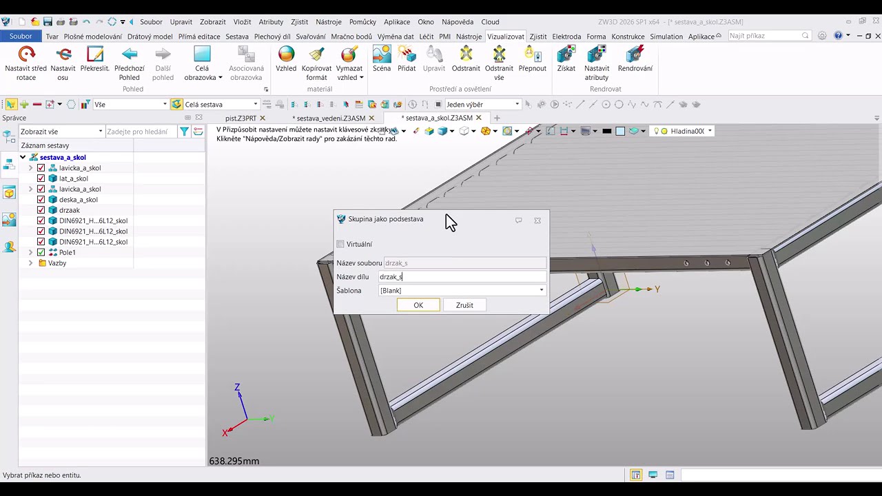 Založení podsestavy v ZW3D