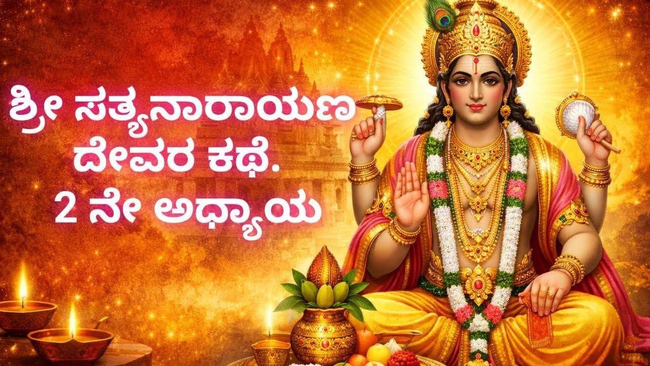 ಶ್ರೀ ಸತ್ಯನಾರಾಯಣ ಕಥೆ ವಿಷ್ಣು ಭಗವಂತನ ಮಹಿಮೆ ಮತ್ತು ಭಕ್ತಿಯ ಶಕ್ತಿಯನ್ನು ವಿವರಿಸುವ ಪವಿತ್ರ ಕಥೆಯಾಗಿದೆ.