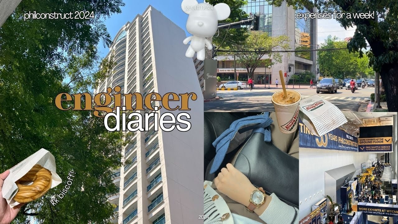 work vlog | engineer in makati city ★ 5-day expenses, philconstruct 2024, kk biscoff | MG! ☕️ 