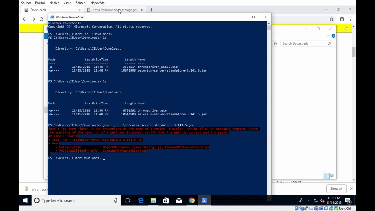 1. Instalace Selenium + ChromeDriver