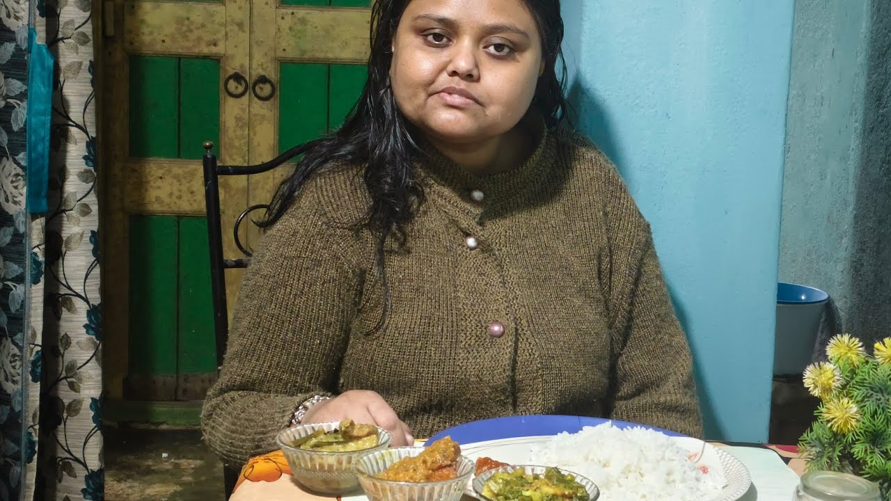 Rice, Shukto, Chingri Palong Shak curry, Kotapona  maach curry, Tomoto chutney...