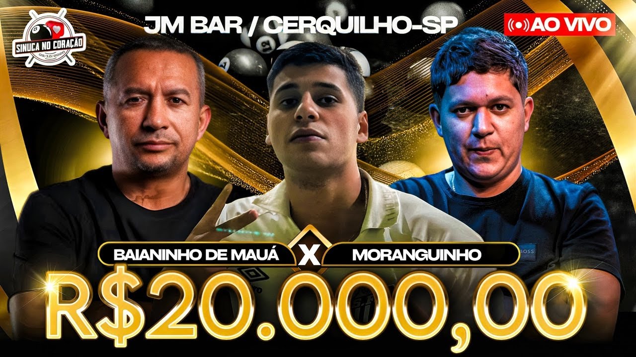 12/03 - BAIANINHO DE MAUA VS MORANGUINHO - SINUCA AO VIVO EM CERQUILHO SP