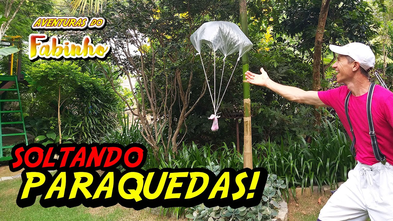 PARAQUEDAS DE BRINQUEDO | FABINHO FAZ PARAQUEDAS PARA JOGAR NO AR E SE DIVERTIR!
