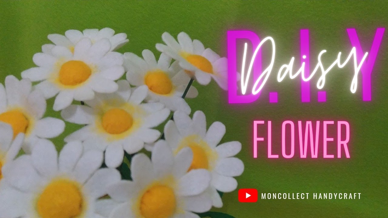 cara membuat bunga daisy dari kain flanel || diy daisy flower