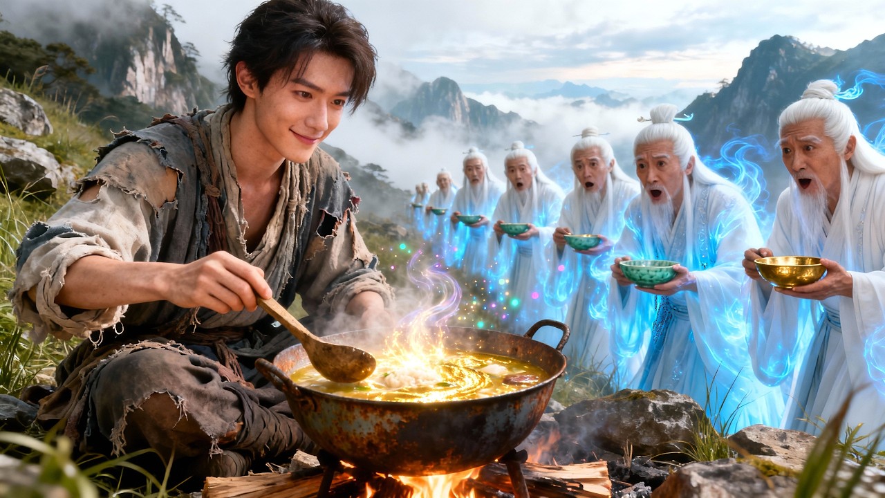 乞丐拿生鏽的破鍋煮飯，居然煮出極品丹藥，引來九天之上的仙者求食！ #玄幻#修仙#爽劇