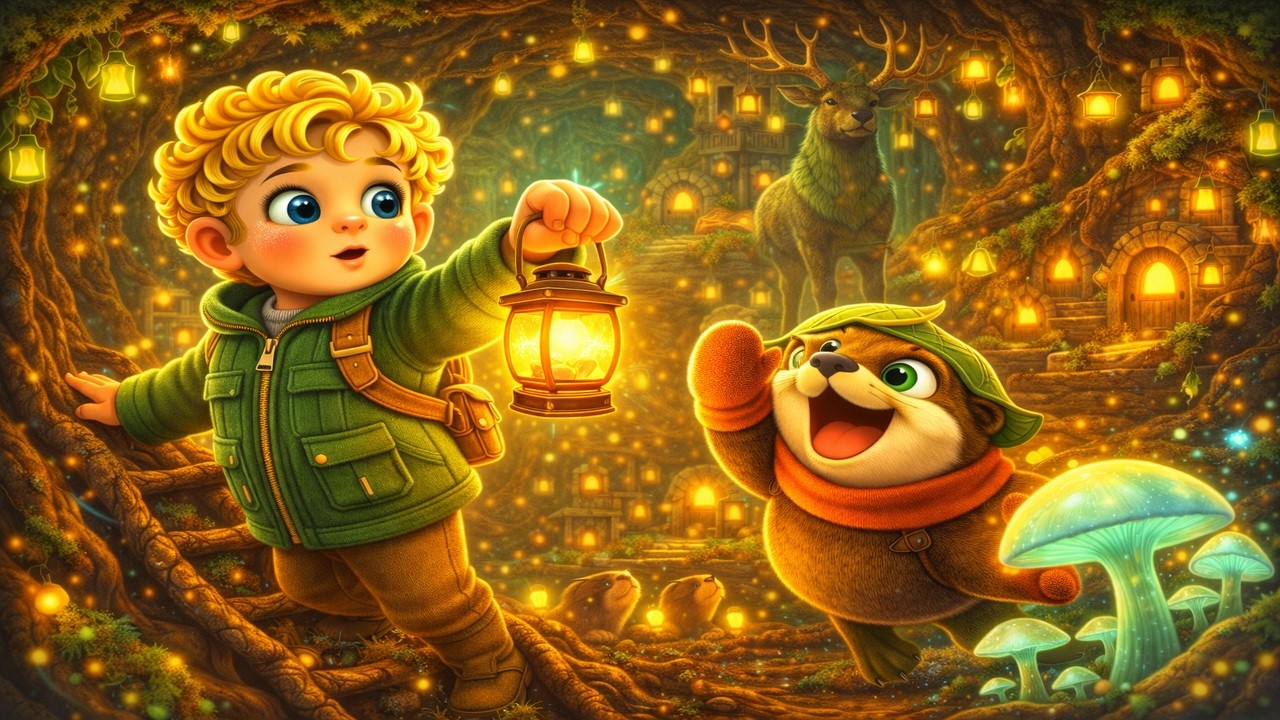 The City Beneath the Roots – Telo & Milo’s Hidden Forest World 🌳🏮🌿