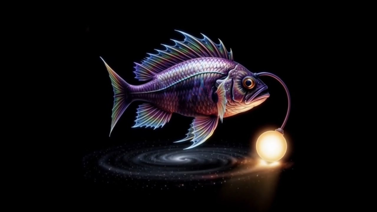 HOLOGRAM VIDEO 3D: NEON FISH HOLOGRAPHIC VIDEO black background 