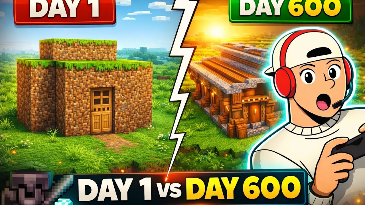 Minecraft 600 days #gameplay #shere 