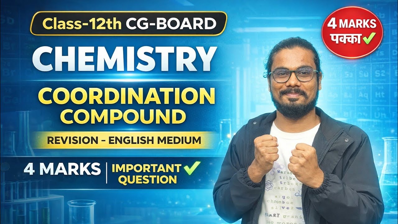 Class -12th CG-BOARD chemistry 4 Marks important question coordination compound English medium ✅