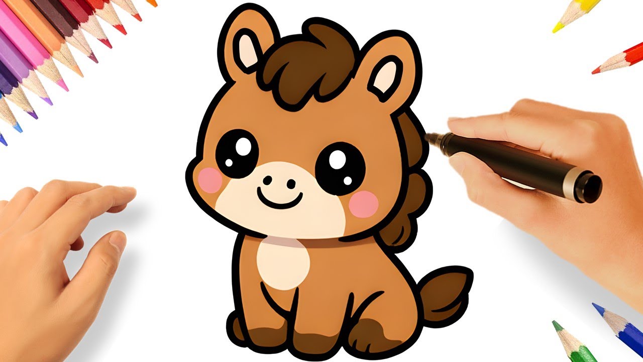 CÓMO DIBUJAR UN CABALLO KAWAII FÁCIL 🐎