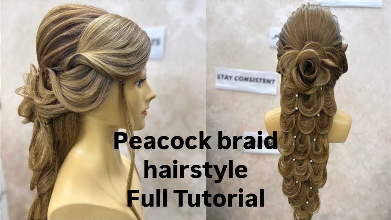 Peacock braid hairstyle tutorial step by step / advance front variation / rose hairstyle