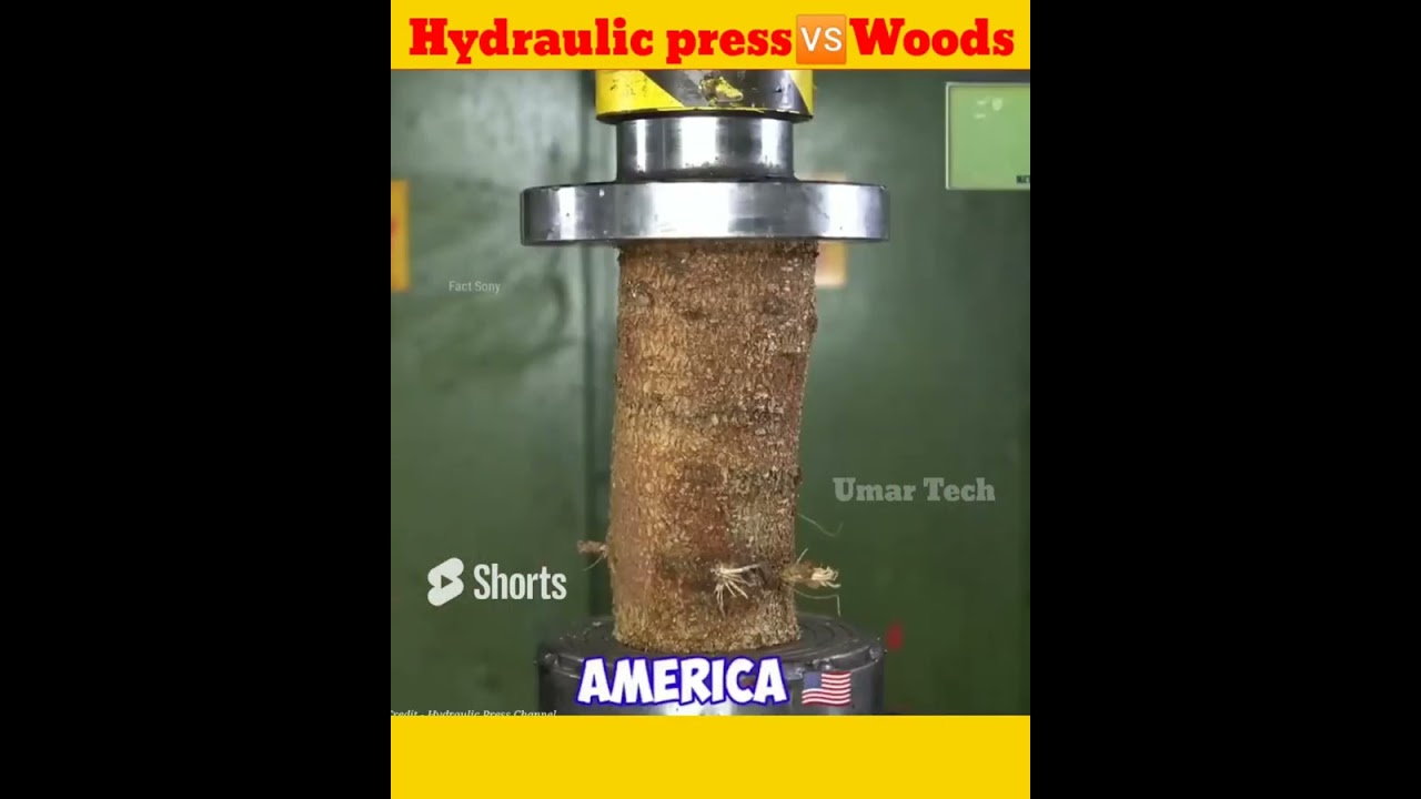 Hydraulic press🆚 Indian wood🪵🥵 power 💪⚡ #short #umartech #ninjah2r #experiment #kawasakininjah2r