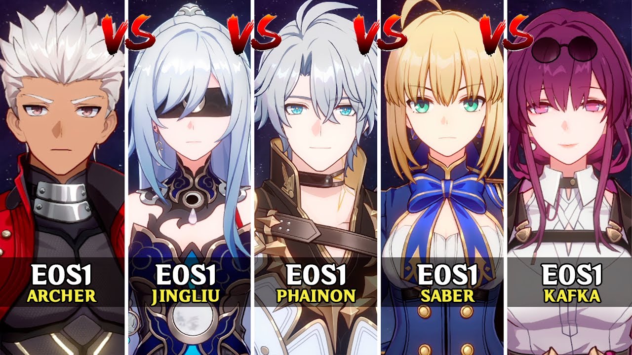 V3 IS HERE! Phainon E0 vs Kafka E0 vs Saber E0 vs Archer E0 vs Jingliu E0 - Honkai: Star Rail
