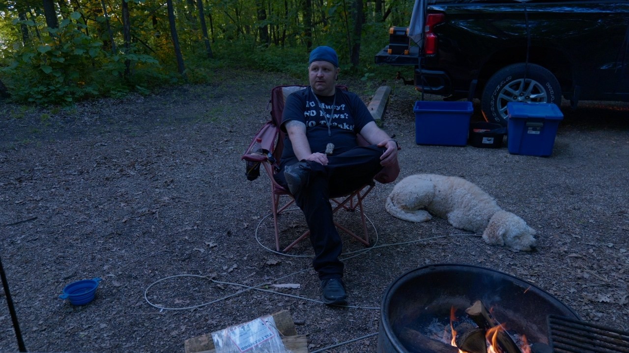 Solo Truck Tent Camping With My Dog Marv