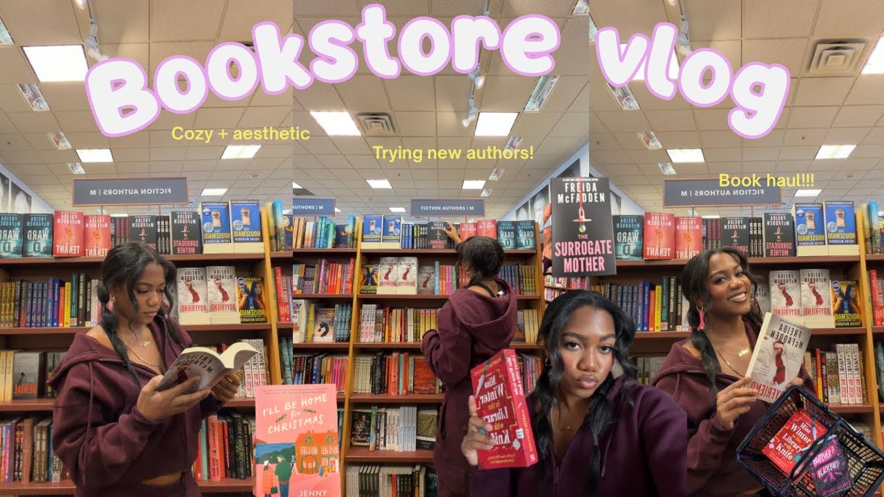 COZY BOOKSTORE VLOG🧸💌🎀✨ - book shopping + book haul, new finds etc