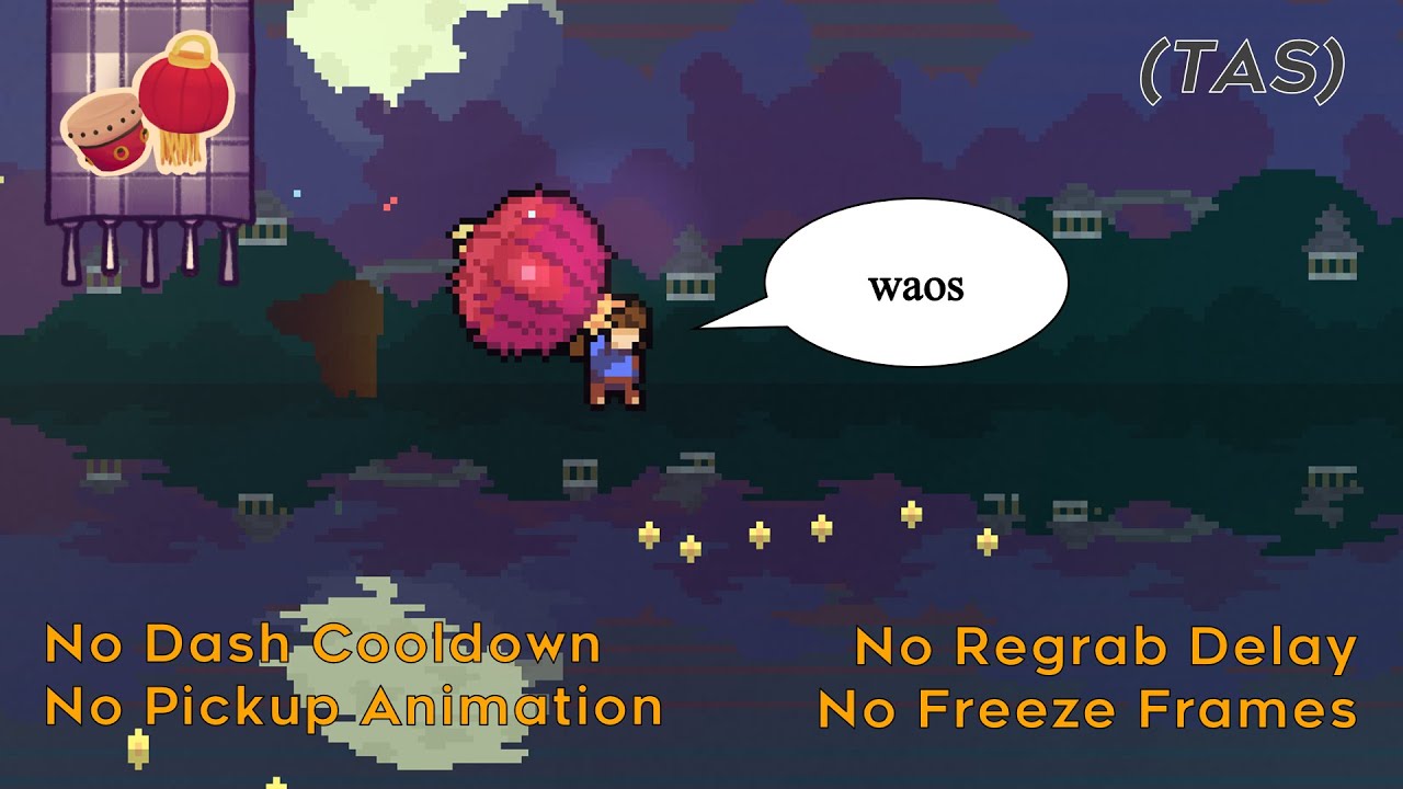 [TAS] Celeste Strawberry Jam's Nelumbo but theres no pickup animation freeze frames or dash cooldown