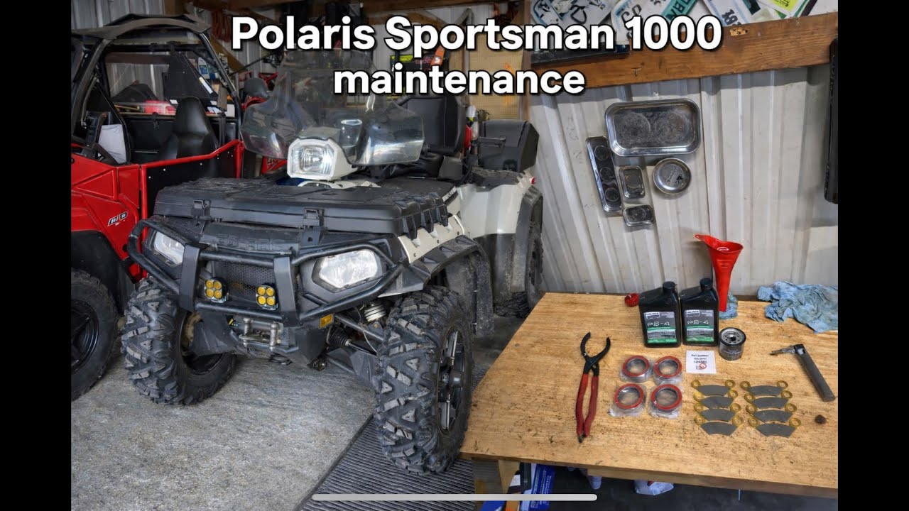 Polaris sportsman 1000 xp oil change, wheel bearings, and brakes ￼