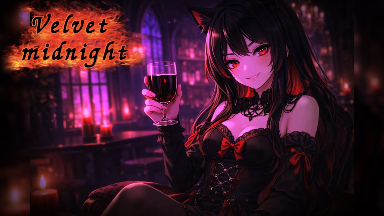 Velvet Midnight🍷Noira's Gothic Cafe | Dark Synthwave & Rainy Ambience☔︎︎