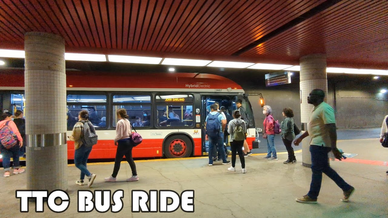 TTC Route 96B Bus Ride From York Mills Station To Humberline Loop