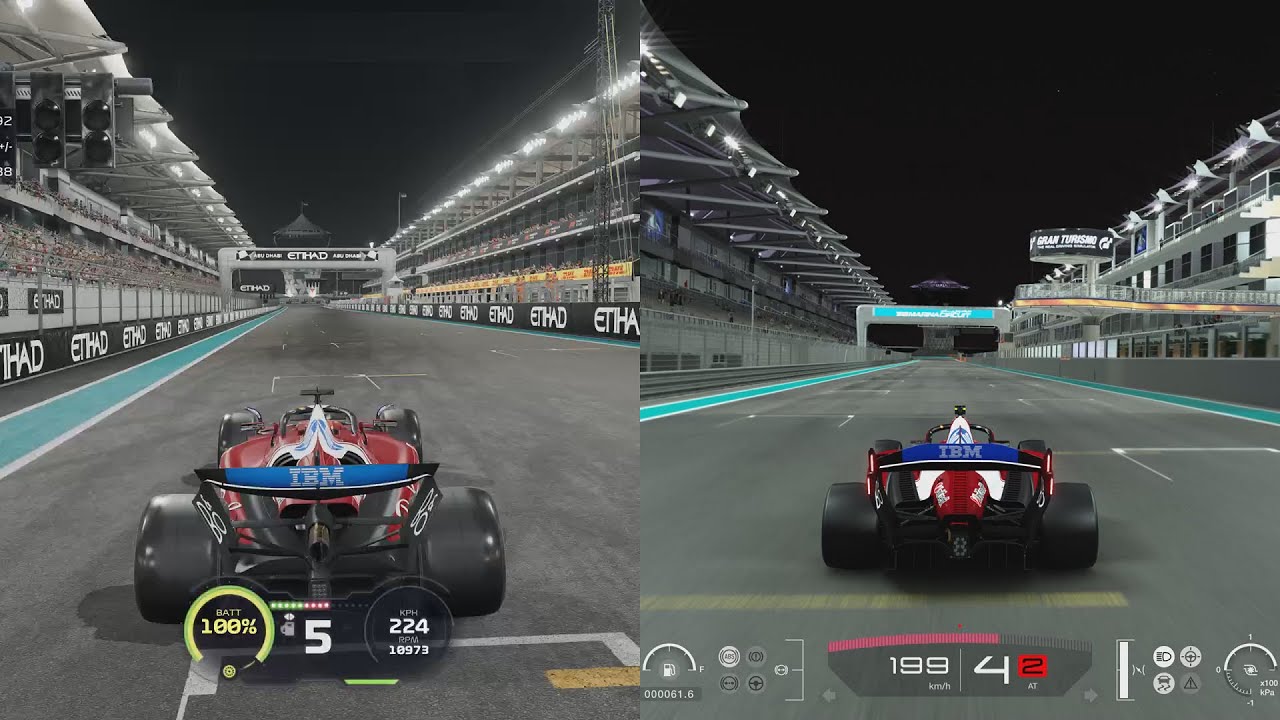 Gran Turismo 7 vs F1 25 - Yas Marina Circuit