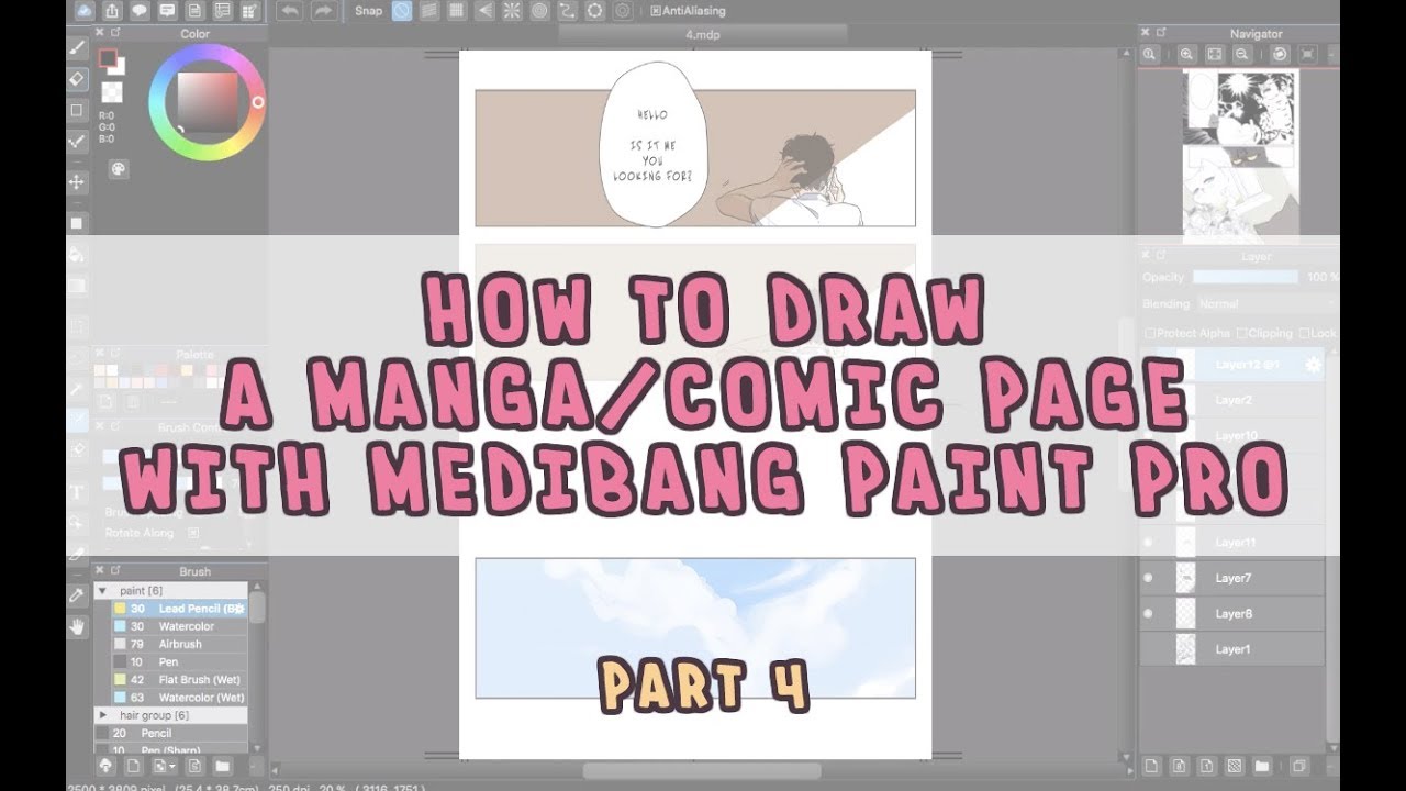 [How to Draw Manga with Medibang Paint Pro] Create a colored manga/comic page like webtoon