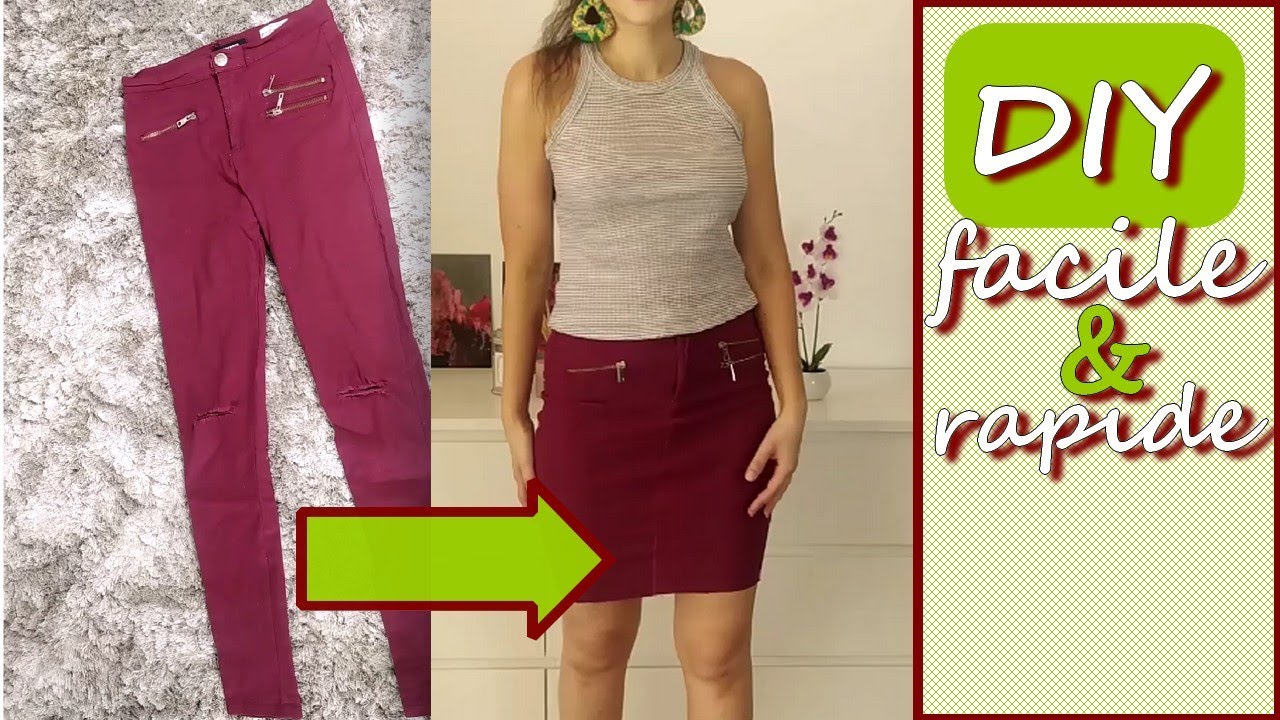 Je transforme un vieux jean EN JUPE !