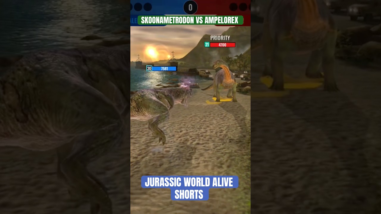 Skoonametrodon vs Ampelorex - Jurassic World Alive #Shorts #Dinosaurshorts #JurassicWorld