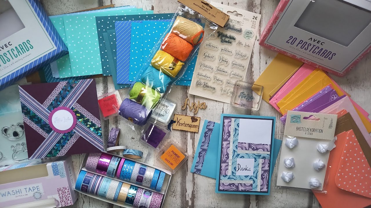 Action & Tedi: Bastelhaul inkl. zwei wirkungsvoller Karten mit Washitape (Washis)