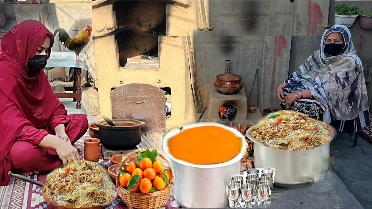 Punjabi chicken pulao|Orange squash|pulao recipe in traditional kitchen