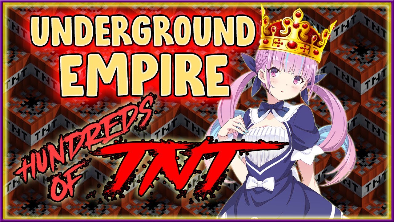 【ENG Sub】Aqua and her UNDERGROUND EMPIRE project *HUNDREDS OF TNT* Minecraft【Hololive】