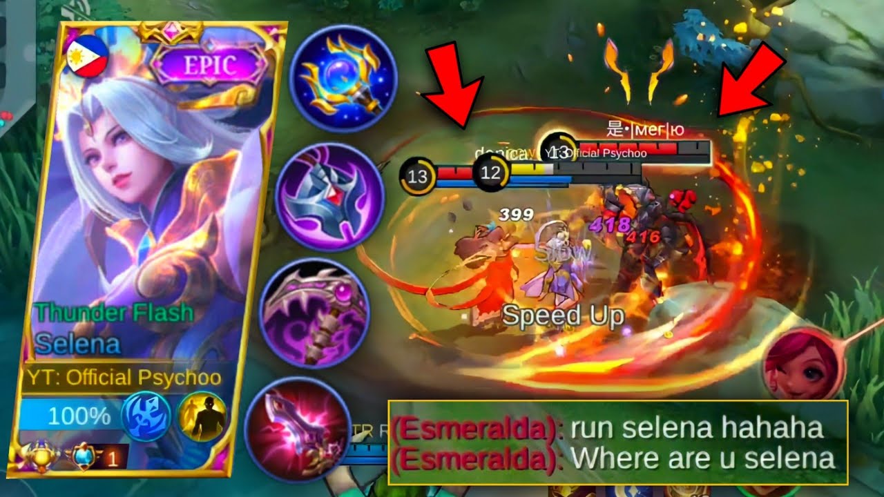 Selena VS Esmeralda and Thamuz with Angela (EXPLAINED/TUTORIAL) | Selena Thunderflash Gameplay -MLBB