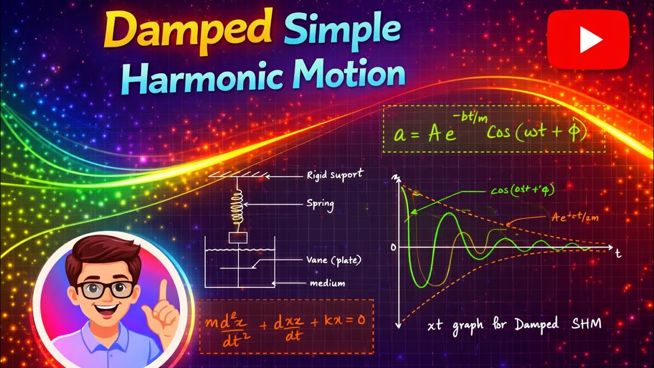 Damped Simple Harmonic Motion (DSHM) Explained | Equation, Graph & Concept