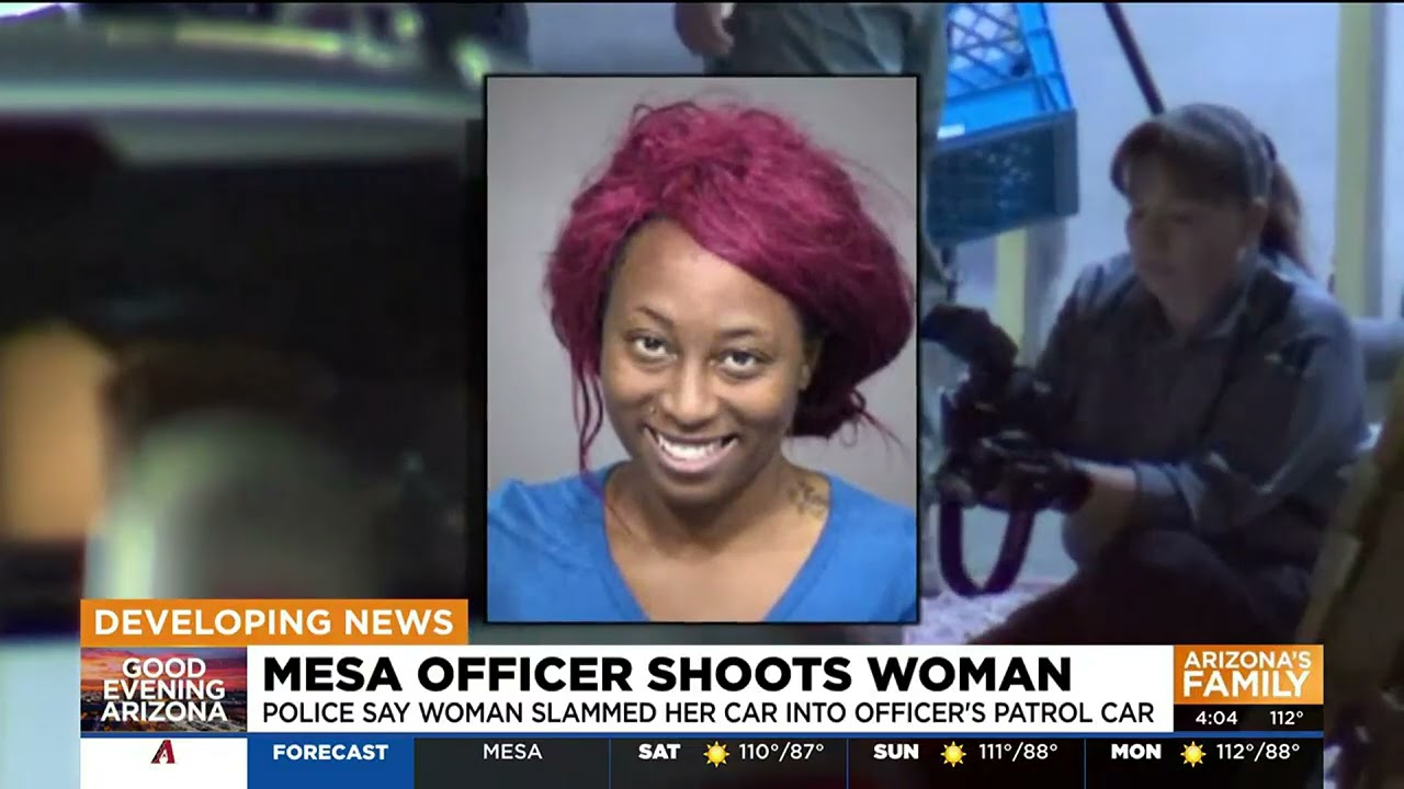 Woman arrested after being shot, ramming police SUV in Mesa, police say