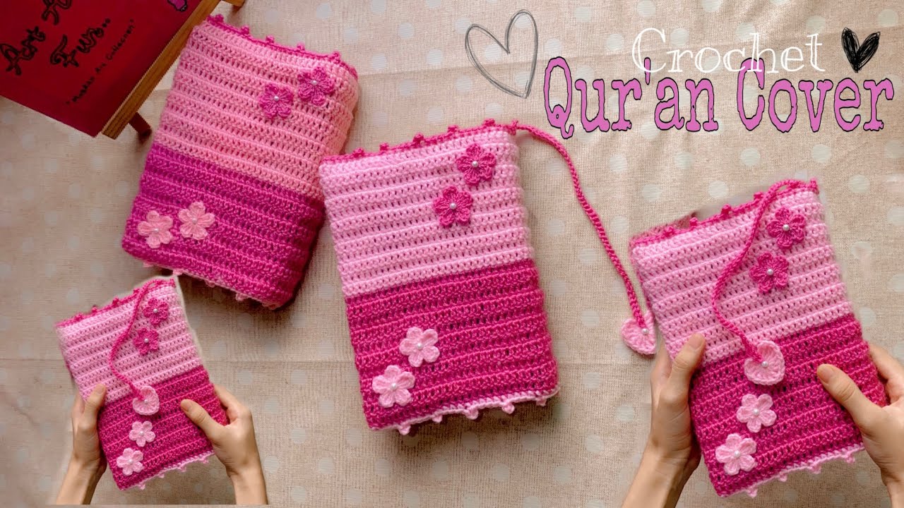 Crochet Qur’an Cover|غلاف مصحف الكروشيه|Crochet book cover | step by step pattern 