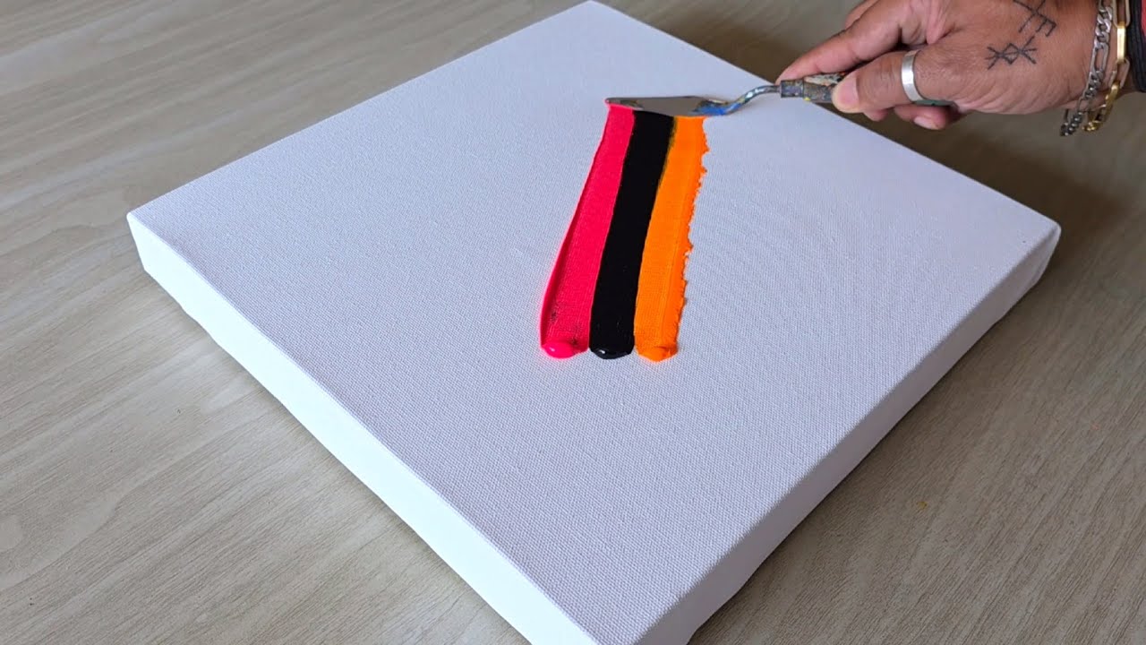 Easy Acrylic Painting Technique / Abstract Painting Demo /Step By step