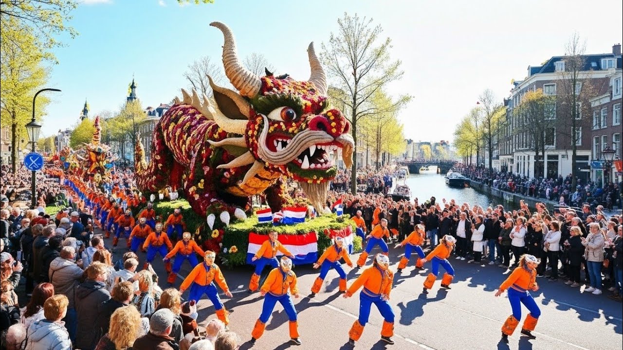 Netherlands Flower Parade 2026 🌷 180 Mega Floral Floats Take Over the Streets! (Full Parade 