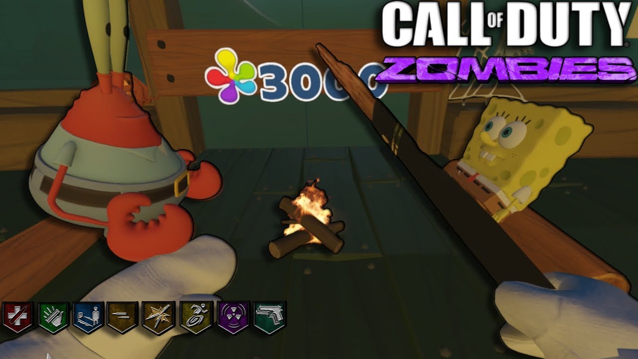 SCAREDY PANTS SPONGEBOB ZOMBIES | BLACK OPS 3 CUSTOM ZOMBIES